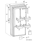 DOOR Diagram and Parts List for ZIFP360NXALH  General Electric Freezer