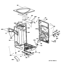 CABINET & TOP PANEL Diagram and Parts List for PFDS455EL0MG  General Electric Dryer