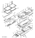 FRESH FOOD SHELVES Diagram and Parts List for PFCA1NJZBDSS  General Electric Refrigerator