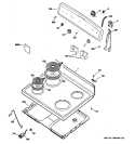 CONTROL PANEL & COOKTOP Diagram and Parts List for JBS03M3WH  General Electric Range