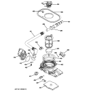 MOTOR-PUMP MECHANISM Diagram and Parts List for ZBD9900R00II  General Electric Dishwasher