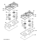 COOKTOP Diagram and Parts List for ZDP364LDP4SS  General Electric Range