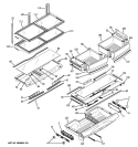 FRESH FOOD SHELVES Diagram and Parts List for PFCE1NJZCDSS  General Electric Refrigerator