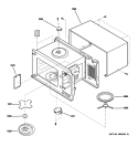 OVEN CAVITY PARTS Diagram and Parts List for JEB1860DM2BB  General Electric Microwave