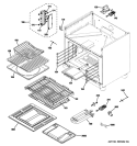 OVEN CAVITY PARTS Diagram and Parts List for ZGP364LRR1SS  General Electric Range