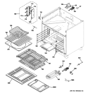 OVEN CAVITY PARTS Diagram and Parts List for ZGP366NR1SS  General Electric Range