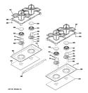 COOKTOP Diagram and Parts List for ZGP484NGR1SS  General Electric Range