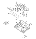 CONTROL PANEL & COOKTOP Diagram and Parts List for RGB540SEP4SA  Hotpoint Range