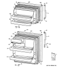 DOORS Diagram and Parts List for GTT16GBSBRCC  General Electric Refrigerator