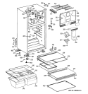 CABINET Diagram and Parts List for GTT16GBSBRCC  General Electric Refrigerator