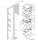 FRESH FOOD SHELVES Diagram and Parts List for GSHF6NGBCHWW  General Electric Refrigerator