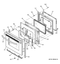 DOOR Diagram and Parts List for JB645ST1SS  General Electric Range