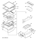 FRESH FOOD SHELVES Diagram and Parts List for PSHF9PGZBCBB  General Electric Refrigerator
