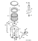 TUB, BASKET & AGITATOR Diagram and Parts List for WDRR2500K0WW  General Electric Washer