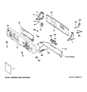 CONTROLS & BACKSPLASH Diagram and Parts List for GTWN4950L0WS  General Electric Washer