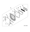 DOOR ASSEMBLY Diagram and Parts List for GTUP240EM0WW  General Electric Washer Dryer Combo