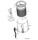 TUB, BASKET & AGITATOR Diagram and Parts List for GTUP240GM0WW  General Electric Washer Dryer Combo