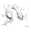 FRONT PANEL Diagram and Parts List for GTUP240GM0WW  General Electric Washer Dryer Combo