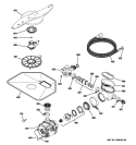 MOTOR-PUMP MECHANISM Diagram and Parts List for GDWT160R30SS  General Electric Dishwasher