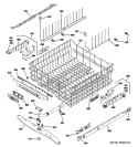 UPPER RACK ASSEMBLY Diagram and Parts List for PDWT500R30BB  General Electric Dishwasher