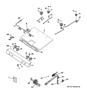 GAS & BURNER PARTS Diagram and Parts List for JGBS23DEM4CC  General Electric Range