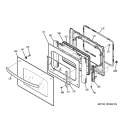 DOOR Diagram and Parts List for JTP75SM2SS  General Electric Wall Oven