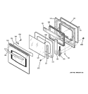 DOOR Diagram and Parts List for JKP55BM2BB  General Electric Wall Oven