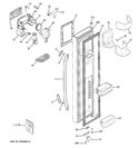 FREEZER DOOR Diagram and Parts List for GSC23KGTAWW  General Electric Refrigerator