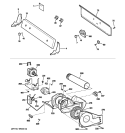 BACKSPLASH, BLOWER & MOTOR ASSEMBLY Diagram and Parts List for GTDL200EM0WW  General Electric Dryer