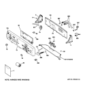 CONTROLS & BACKSPLASH Diagram and Parts List for GTWN5050M0WS  General Electric Washer