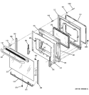 DOOR Diagram and Parts List for JB645CP3WW  General Electric Range