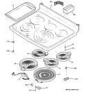 COOKTOP Diagram and Parts List for PB920TP4WW  General Electric Range