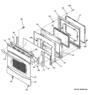 DOOR Diagram and Parts List for PB969SP3SS  General Electric Range