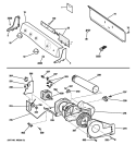 BACKSPLASH, BLOWER & MOTOR ASSEMBLY Diagram and Parts List for PTDS650GM0WT  General Electric Dryer