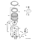 TUB, BASKET & AGITATOR Diagram and Parts List for PTWN6050M0WT  General Electric Washer