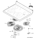 COOKTOP Diagram and Parts List for JB400DP4WW  General Electric Range