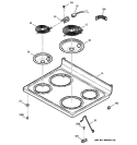 COOKTOP Diagram and Parts List for JBP35DIM4WW  General Electric Range