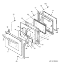 DOOR Diagram and Parts List for JBP35SM3SS  General Electric Range