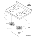 COOKTOP Diagram and Parts List for JB620GR3SA  General Electric Range