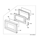 DOOR PARTS Diagram and Parts List for JE740BK03  General Electric Microwave