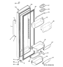 FRESH FOOD DOOR Diagram and Parts List for GSE25MGYCCSS  General Electric Refrigerator
