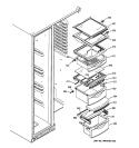 FRESH FOOD SHELVES Diagram and Parts List for GSHF6PHXIEWW  General Electric Refrigerator