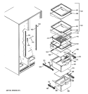 FRESH FOOD SHELVES Diagram and Parts List for GSP25ISBBSS  General Electric Refrigerator
