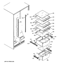 FRESH FOOD SHELVES Diagram and Parts List for GSS25GFXPBB  General Electric Refrigerator