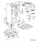 CABINET Diagram and Parts List for GTH17DBC2RBB  General Electric Refrigerator