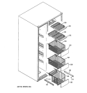 FREEZER SHELVES Diagram and Parts List for PSK25TGXICCC  General Electric Refrigerator