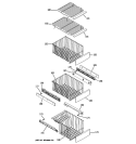 FREEZER SHELVES Diagram and Parts List for PSK25VGXICCC  General Electric Refrigerator