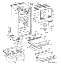 CABINET Diagram and Parts List for GTE17HBWMRWW  General Electric Refrigerator