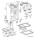 CABINET Diagram and Parts List for GTL17JBWGRBS  General Electric Refrigerator