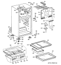 CABINET Diagram and Parts List for GTS17JBWHRWW  General Electric Refrigerator